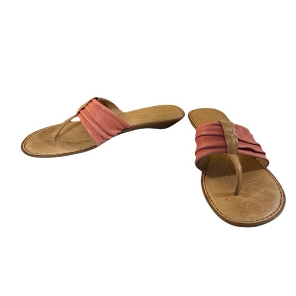 Børn Peach Cushion Leather T-Strap Thong Flip Flop Comfortable Sandals – Size 9 - Picture 3 of 5